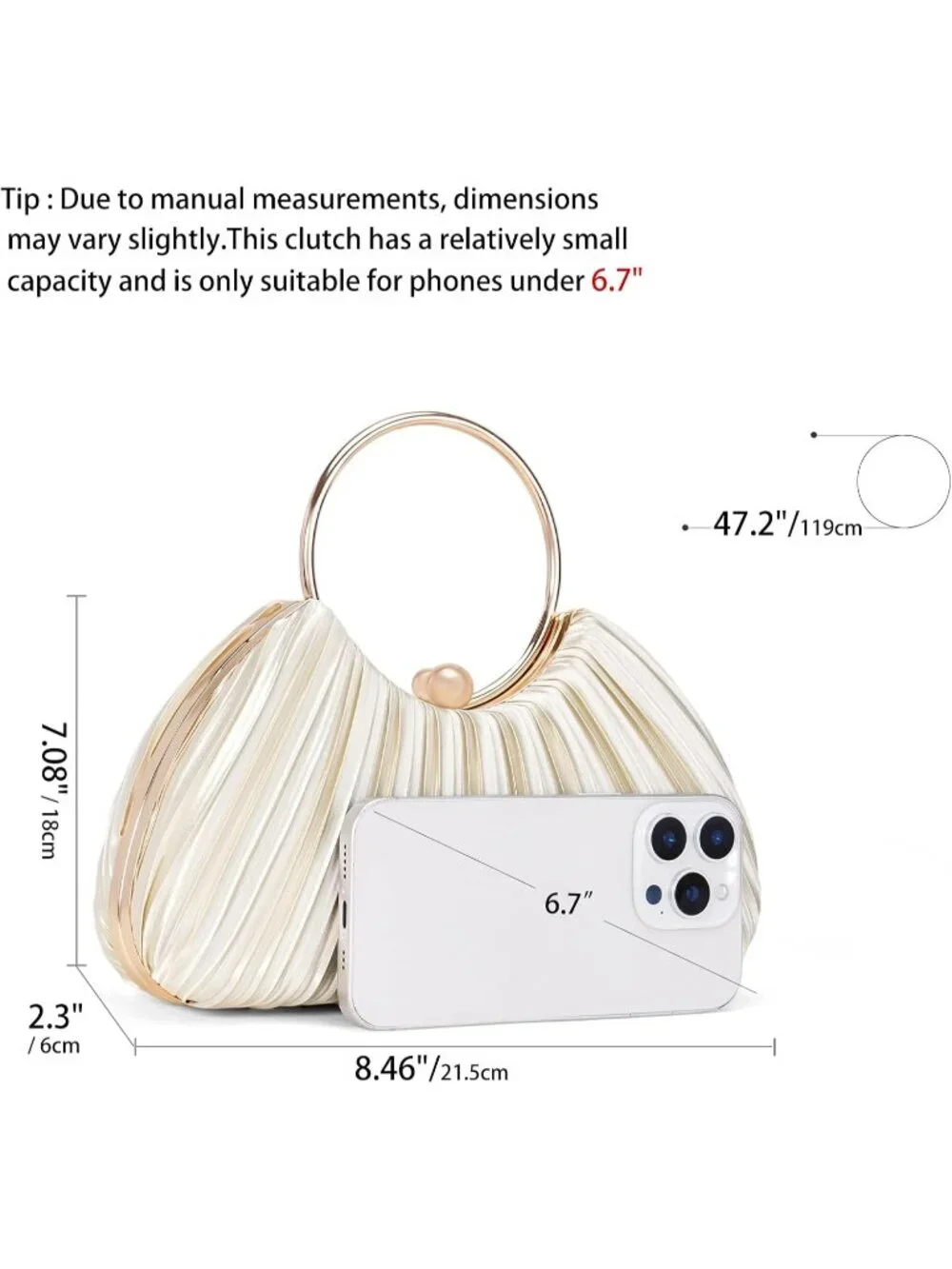 👜 Women's Gold Satin Pleated Top Handle Clutch Handbag Elegant Evening Clutch